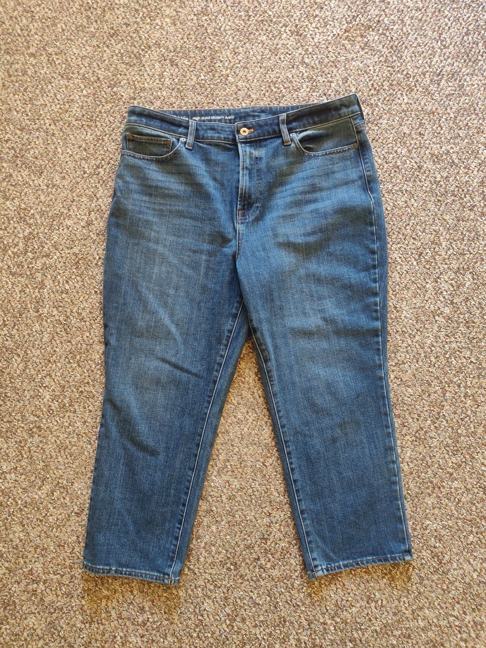 NWIT Talbots Flawless High-Waist Modern Ankle Jeans in Medium Blue 16p